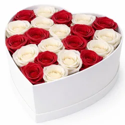 סידור ורדים בקופסאת לב - לבחירת צבע וגודל. החל מ-249 ש"ח