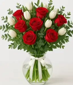 זר טוליפים וורדים. החל מ-199 ש"ח