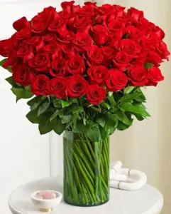 זר 75 ורדים אדומים.