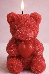 נר דובי רומנטי גדול